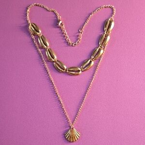 Goldtone Shell Necklace Set